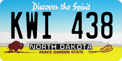 ND license plate KWI438