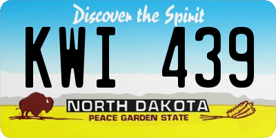 ND license plate KWI439