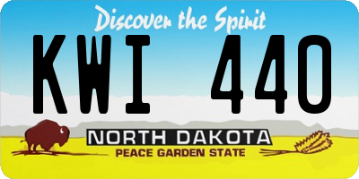 ND license plate KWI440