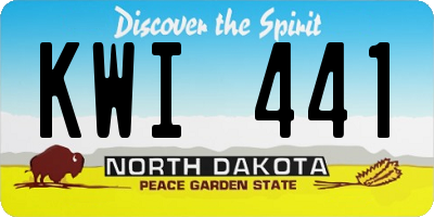 ND license plate KWI441