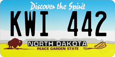 ND license plate KWI442