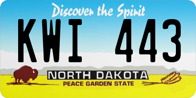 ND license plate KWI443