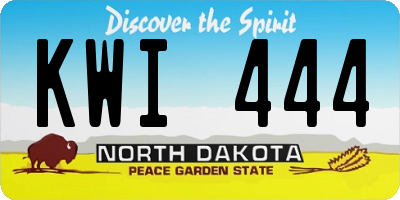 ND license plate KWI444