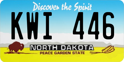 ND license plate KWI446