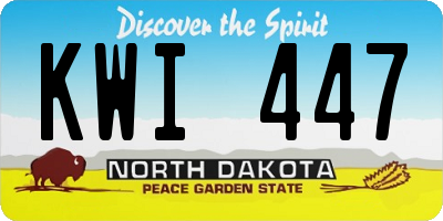 ND license plate KWI447