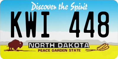 ND license plate KWI448