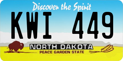 ND license plate KWI449