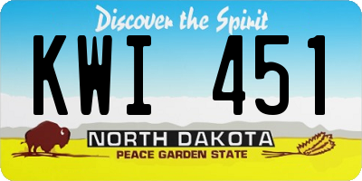 ND license plate KWI451