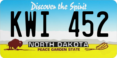 ND license plate KWI452