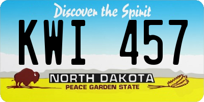 ND license plate KWI457