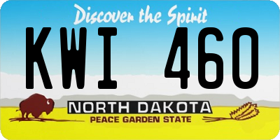 ND license plate KWI460