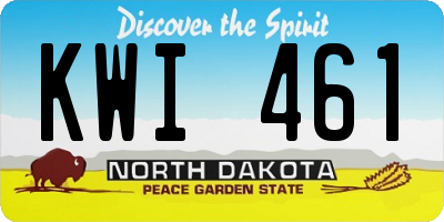 ND license plate KWI461