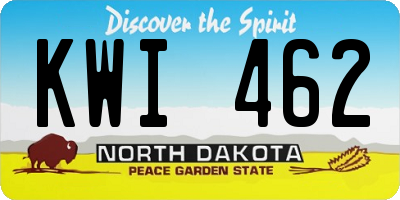 ND license plate KWI462