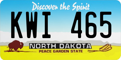 ND license plate KWI465