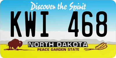 ND license plate KWI468
