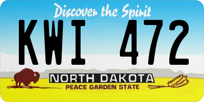 ND license plate KWI472