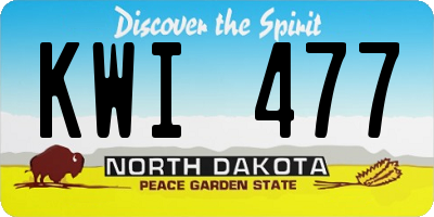 ND license plate KWI477
