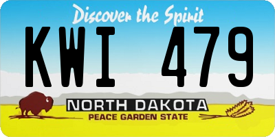 ND license plate KWI479