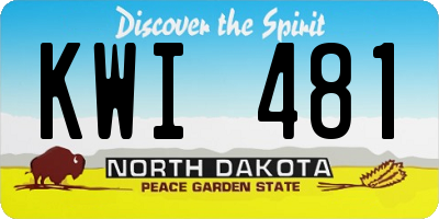 ND license plate KWI481