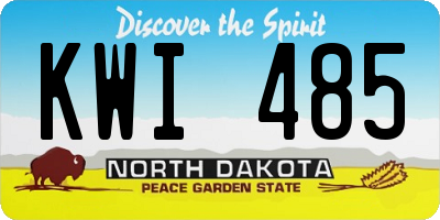 ND license plate KWI485