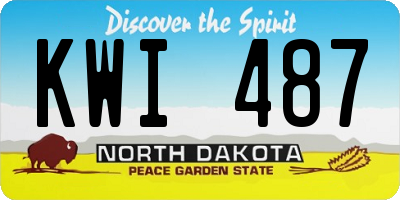 ND license plate KWI487