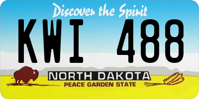 ND license plate KWI488