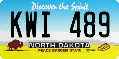 ND license plate KWI489