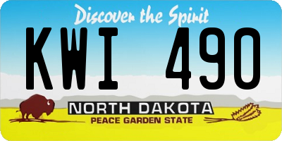 ND license plate KWI490
