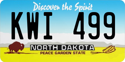 ND license plate KWI499