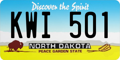 ND license plate KWI501