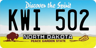 ND license plate KWI502