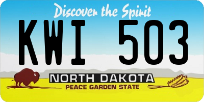 ND license plate KWI503