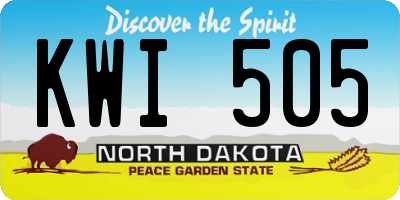 ND license plate KWI505