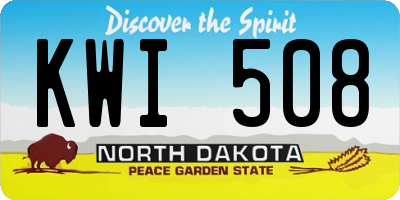 ND license plate KWI508