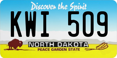 ND license plate KWI509