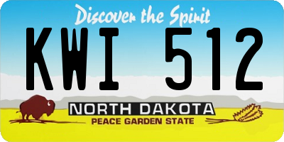 ND license plate KWI512