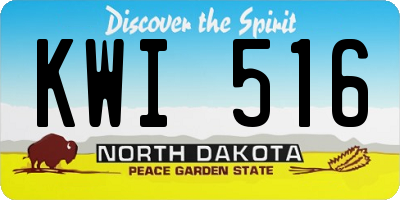 ND license plate KWI516