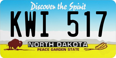 ND license plate KWI517