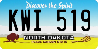 ND license plate KWI519