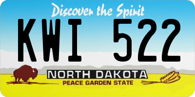 ND license plate KWI522