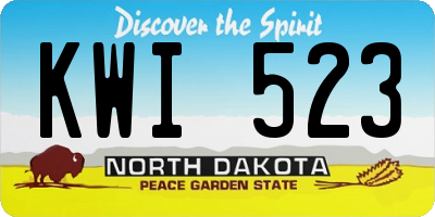 ND license plate KWI523