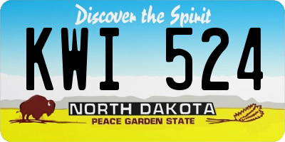 ND license plate KWI524