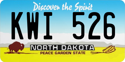 ND license plate KWI526