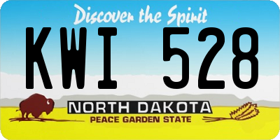 ND license plate KWI528