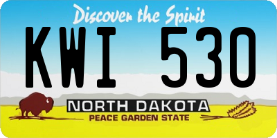 ND license plate KWI530