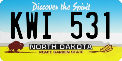 ND license plate KWI531