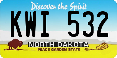 ND license plate KWI532