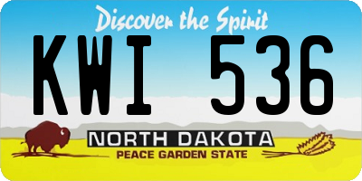 ND license plate KWI536