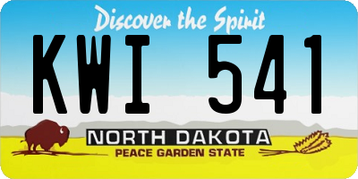 ND license plate KWI541