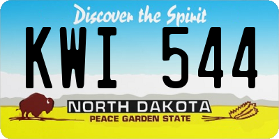 ND license plate KWI544